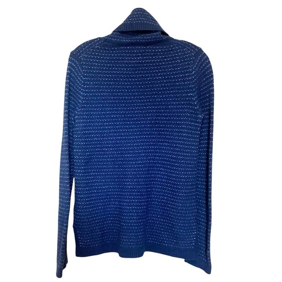 Lands End Cowlneck Sweater Women’s XS Navy Blue Turtleneck Pullover Classic Cozy - Picture 7 of 8
